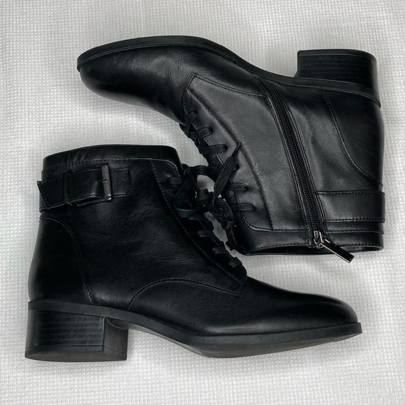 Bandolino Shoes - Bandolino Bd Biagio Leather Black Ankle Boots Size 6.5